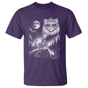 Vintage Geek Princess Cat T Shirt Full Moon Engraving Art Gift TS12 Purple Print Your Wear