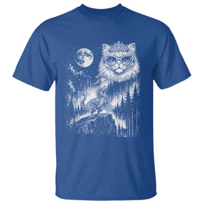 Vintage Geek Princess Cat T Shirt Full Moon Engraving Art Gift TS12 Royal Blue Print Your Wear