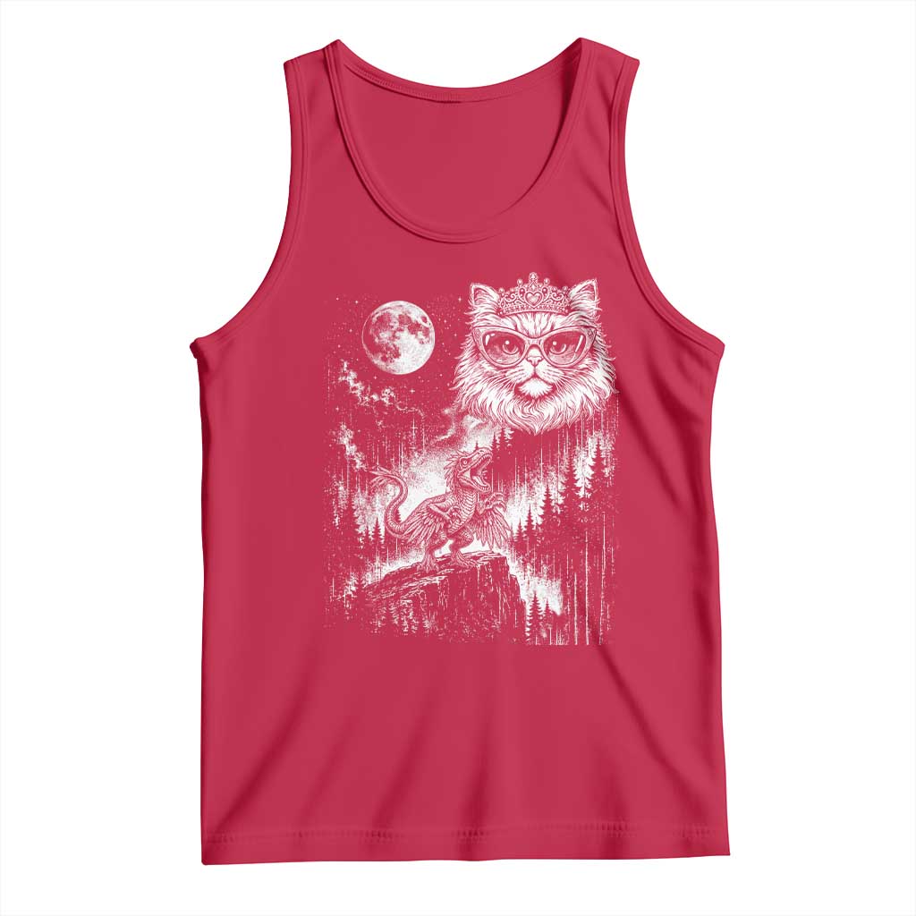 Vintage Geek Princess Cat Tank Top Full Moon Engraving Art Gift TS12 Red Print Your Wear