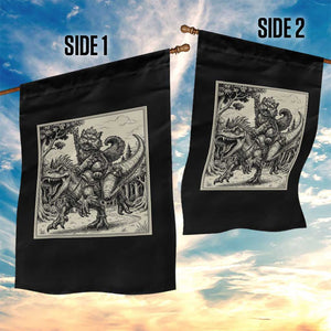 Cool Royal Cat Riding Dinosaur Garden Flag Rock N Roll Engraving Graphic Art TS12 Print Your Wear