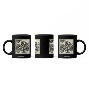 Cool Royal Cat Riding Dinosaur Coffee Mug Rock N Roll Engraving Graphic Art TS12 Print Your Wear