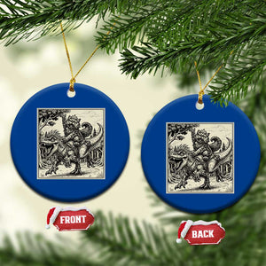 Cool Royal Cat Riding Dinosaur Ceramic Ornament Rock N Roll Engraving Graphic Art TS12 1pc Blue Print Your Wear