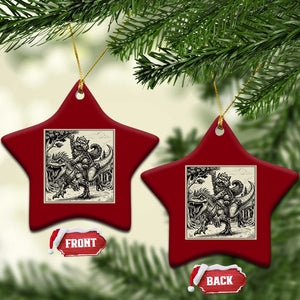 Cool Royal Cat Riding Dinosaur Ceramic Ornament Rock N Roll Engraving Graphic Art TS12 Print Your Wear