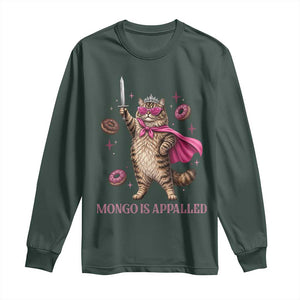 Cute Warrior Princess Cat With Sword Long Sleeve Shirt Fantasy Reader Gift TS12 Dark Forest Green Print Your Wear
