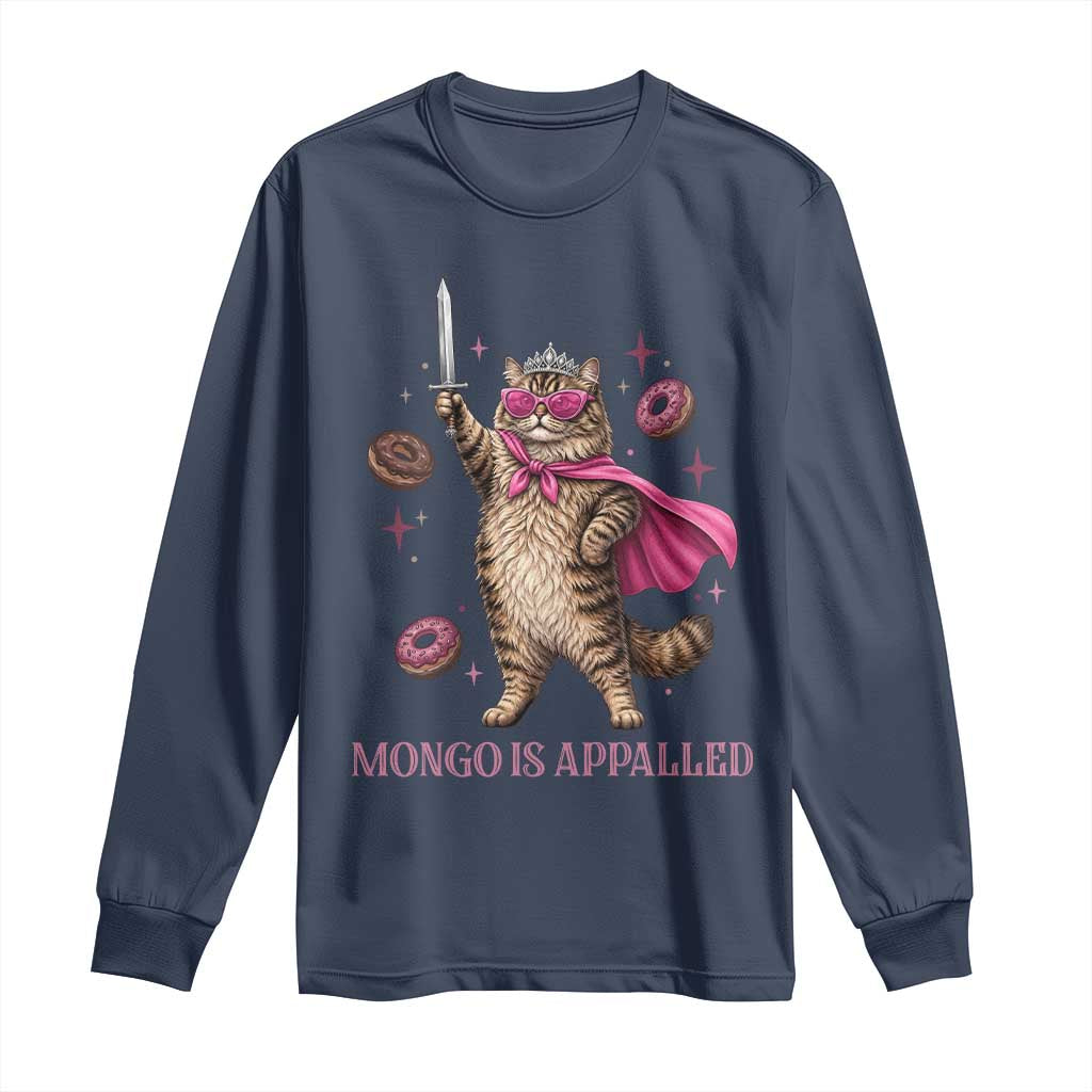 Cute Warrior Princess Cat With Sword Long Sleeve Shirt Fantasy Reader Gift TS12 Navy Print Your Wear