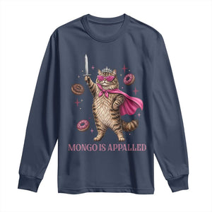 Cute Warrior Princess Cat With Sword Long Sleeve Shirt Fantasy Reader Gift TS12 Navy Print Your Wear