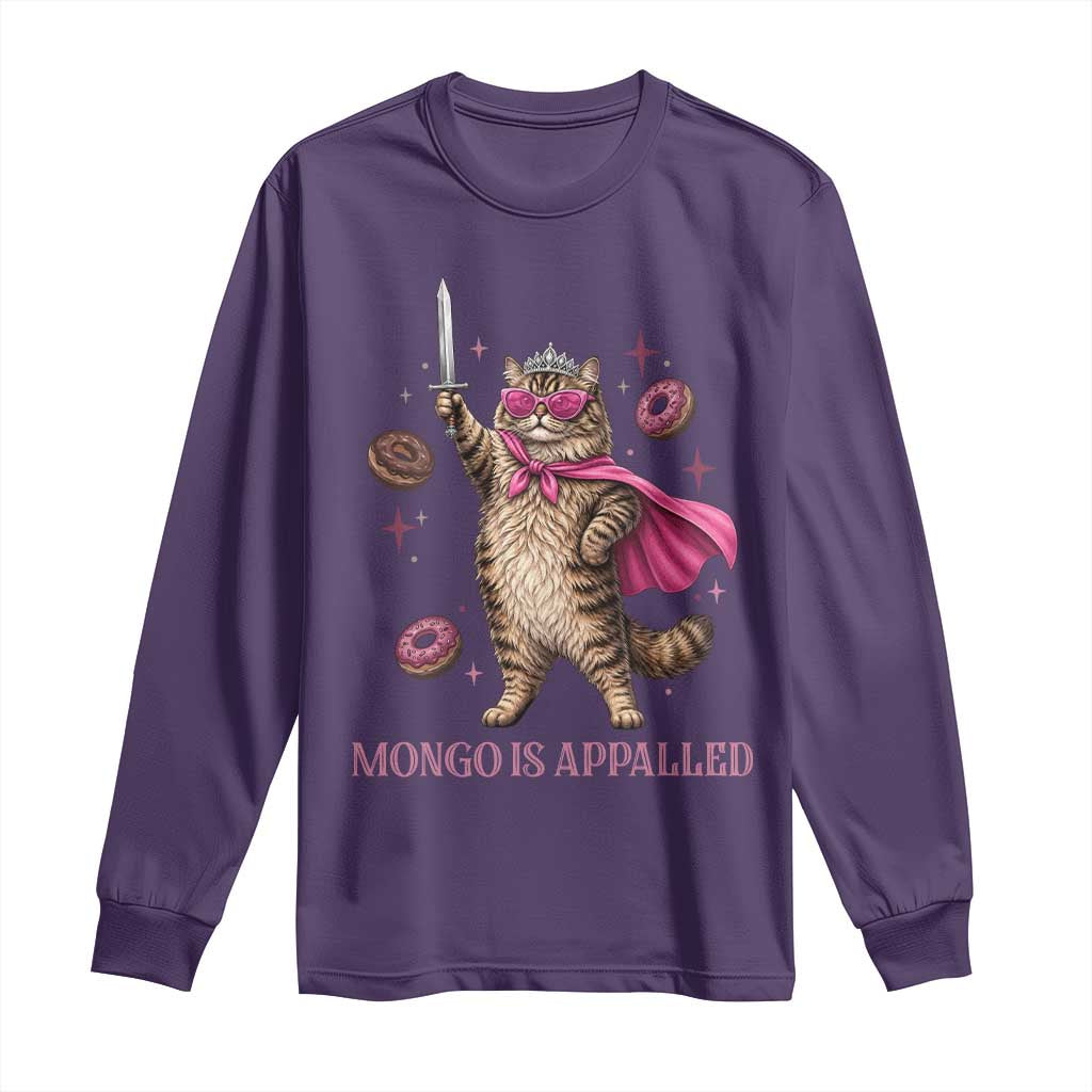 Cute Warrior Princess Cat With Sword Long Sleeve Shirt Fantasy Reader Gift TS12 Purple Print Your Wear