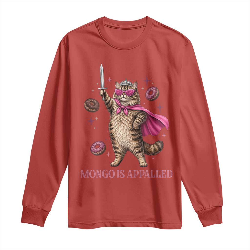 Cute Warrior Princess Cat With Sword Long Sleeve Shirt Fantasy Reader Gift TS12 Red Print Your Wear
