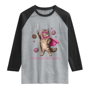 Cute Warrior Princess Cat With Sword Raglan Shirt Fantasy Reader Gift TS12 Heather Gray Black Print Your Wear