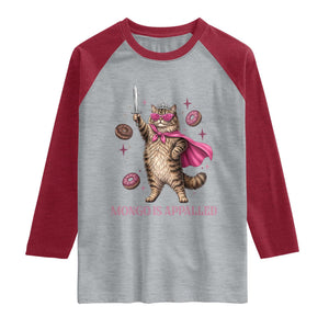 Cute Warrior Princess Cat With Sword Raglan Shirt Fantasy Reader Gift TS12 Heather Gray Heather Red Print Your Wear