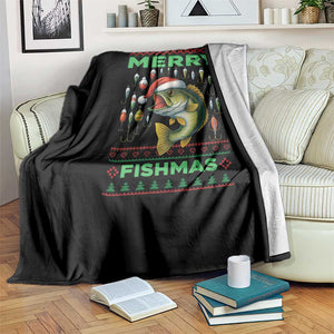 Funny Merry Fishmas Ugly Sweater Throw Blanket Fisherman Christmas Gift TS12 Print Your Wear