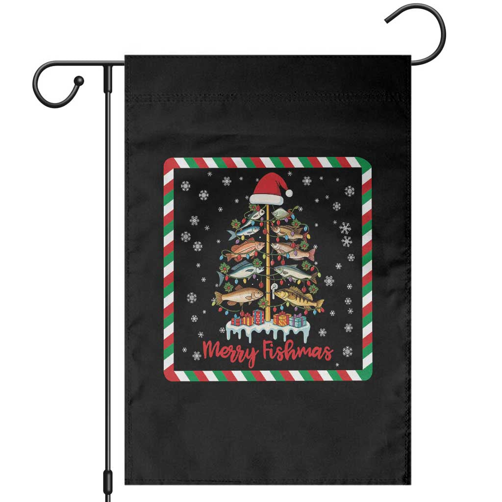 Merry Fishmas Garden Flag Funny Xmas Fishing Lover Gift TS12 Black Print Your Wear