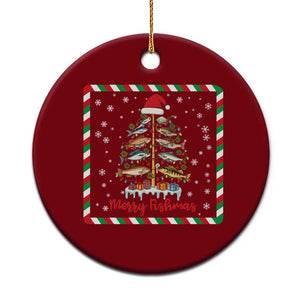 Merry Fishmas Ceramic Ornament Funny Xmas Fishing Lover Gift TS12 1pc Red Print Your Wear
