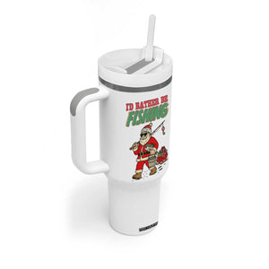 Id Rather Be Fishing Tumbler With Handle Funny Christmas Holiday Gift TS12 Print Your Wear
