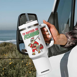 Id Rather Be Fishing Tumbler With Handle Funny Christmas Holiday Gift TS12 Print Your Wear