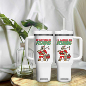 Id Rather Be Fishing Tumbler With Handle Funny Christmas Holiday Gift TS12 Print Your Wear