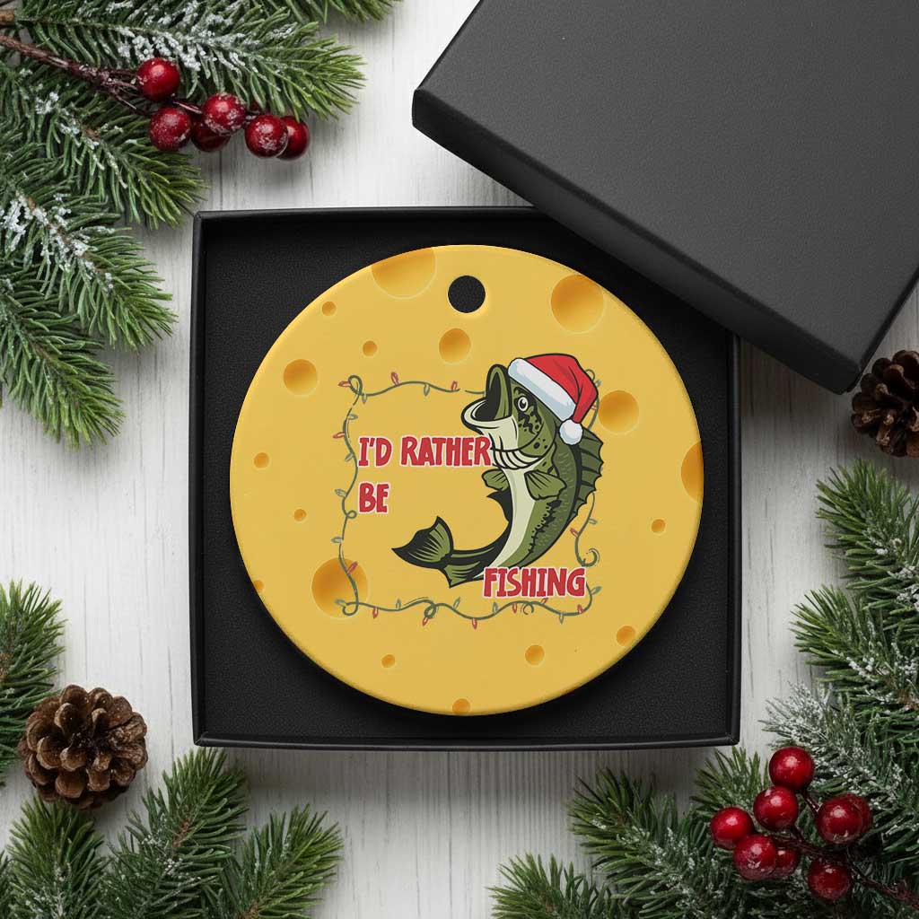 Xmas Fisherman Holiday Gift Ceramic Ornament Id Rather Be Fishing TS12 1pc Yellow Cheese Print Your Wear