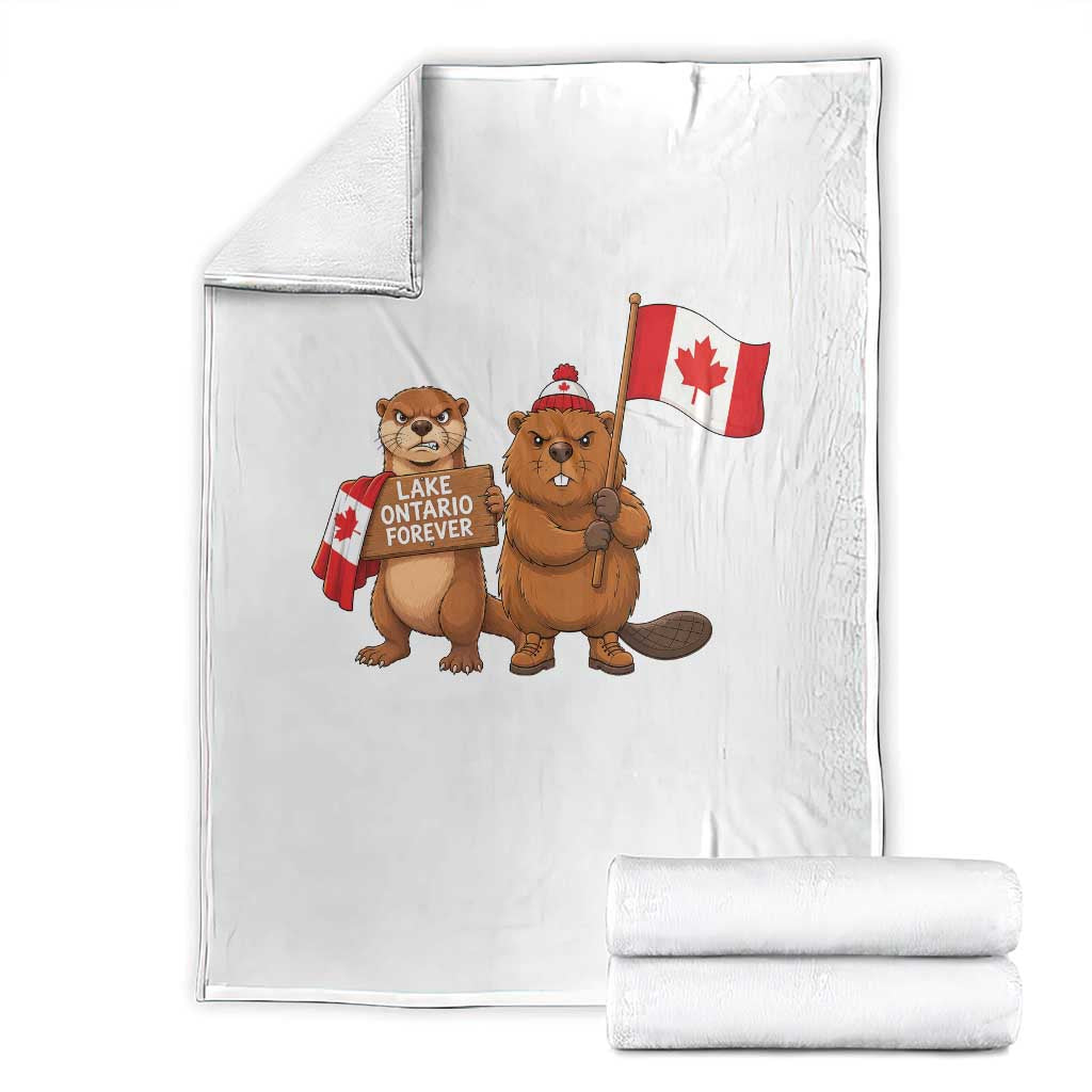 Lake Ontario Forever Otter Beaver Canada Throw Blanket Great Lakes Life