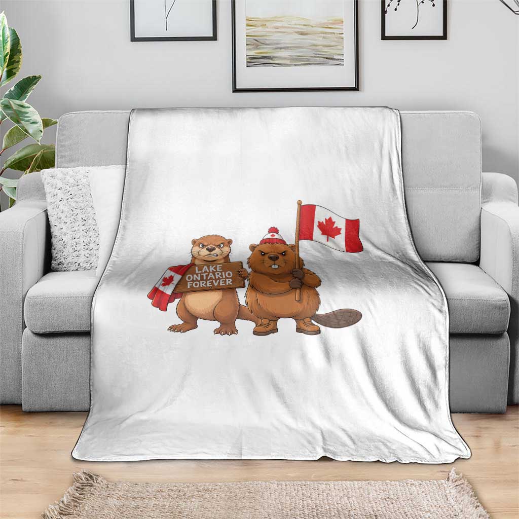 Lake Ontario Forever Otter Beaver Canada Throw Blanket Great Lakes Life