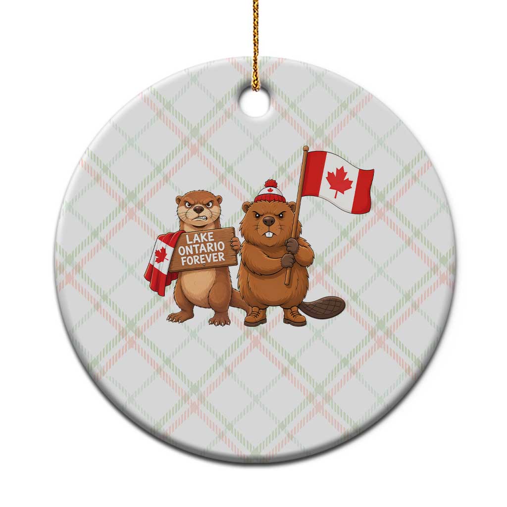 Lake Ontario Forever Otter Beaver Canada Ceramic Ornament Great Lakes Life