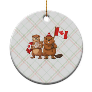 Lake Ontario Forever Otter Beaver Canada Ceramic Ornament Great Lakes Life