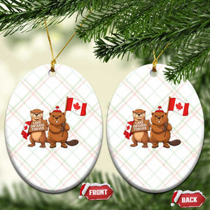 Lake Ontario Forever Otter Beaver Canada Ceramic Ornament Great Lakes Life