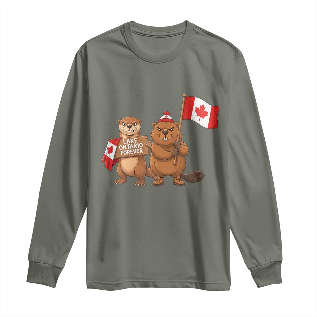 Lake Ontario Forever Otter Beaver Canada Long Sleeve Shirt Great Lakes Life