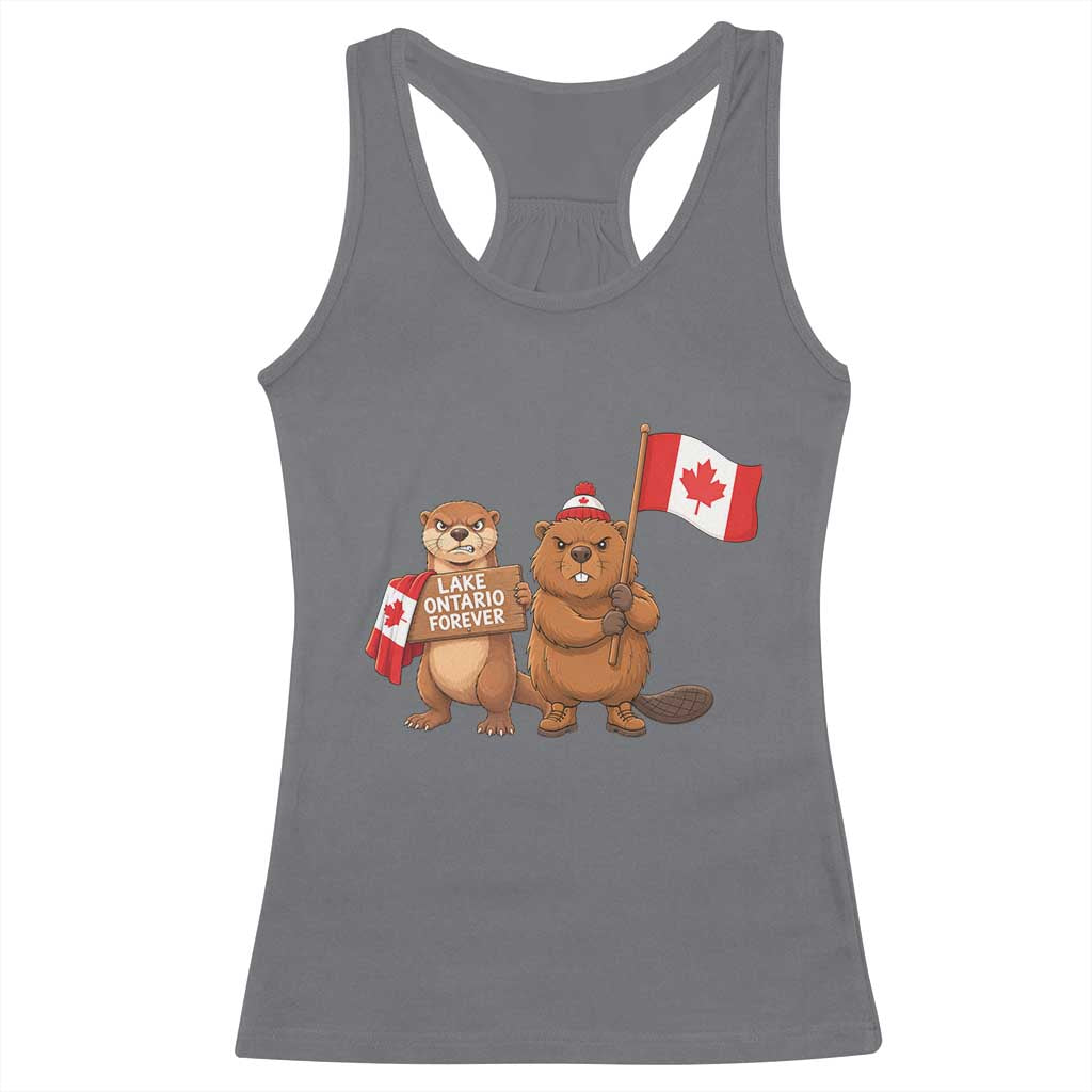 Lake Ontario Forever Otter Beaver Canada Racerback Tank Top Great Lakes Life
