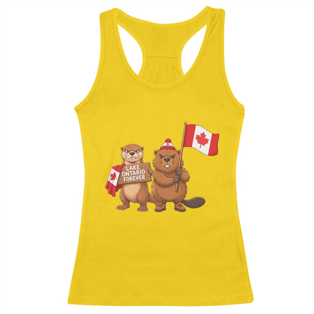 Lake Ontario Forever Otter Beaver Canada Racerback Tank Top Great Lakes Life