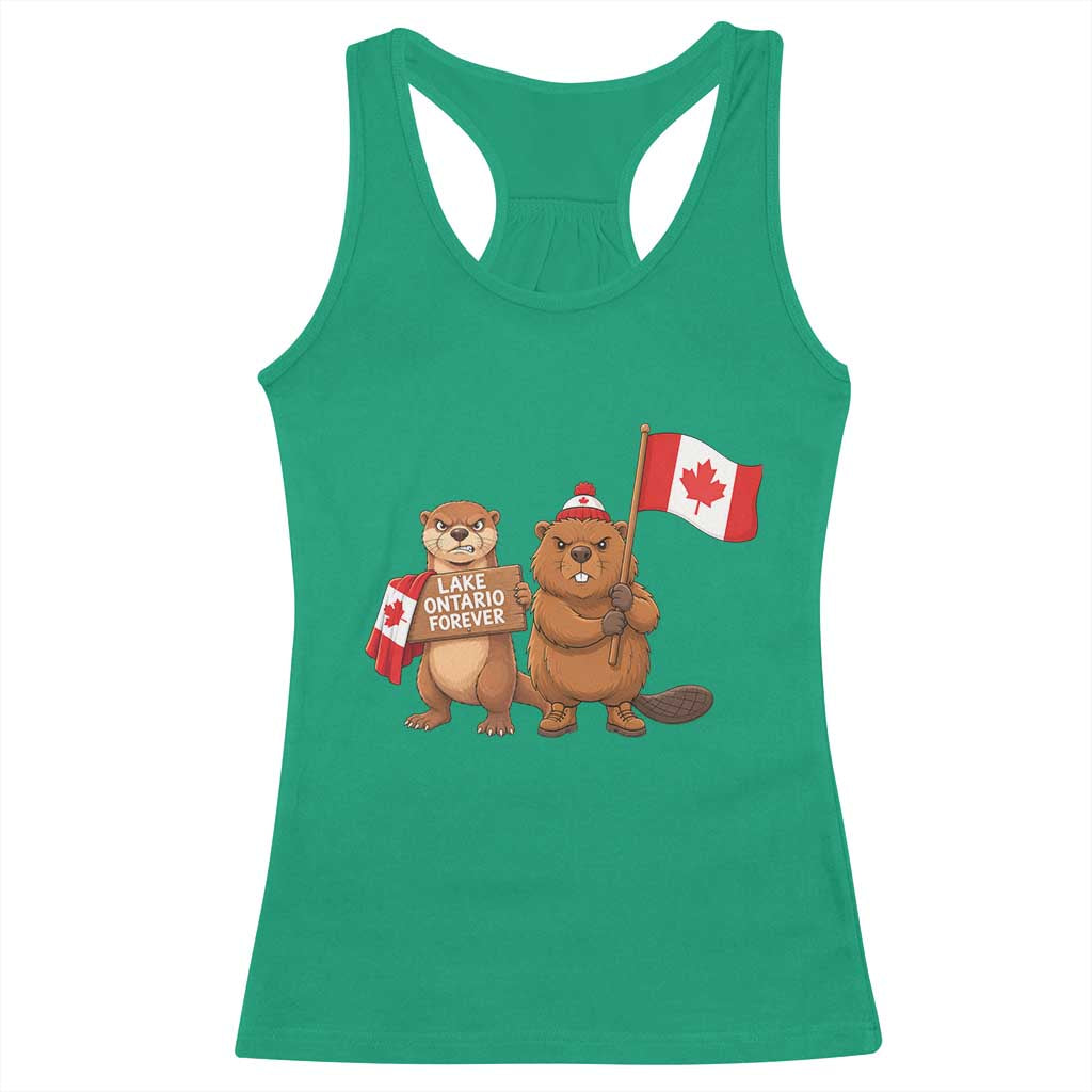 Lake Ontario Forever Otter Beaver Canada Racerback Tank Top Great Lakes Life