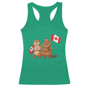 Lake Ontario Forever Otter Beaver Canada Racerback Tank Top Great Lakes Life