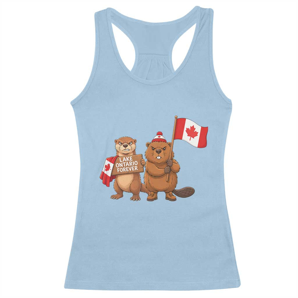Lake Ontario Forever Otter Beaver Canada Racerback Tank Top Great Lakes Life