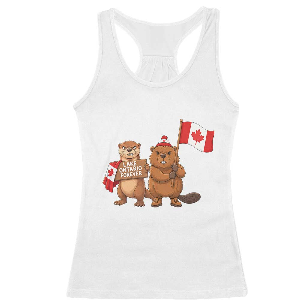 Lake Ontario Forever Otter Beaver Canada Racerback Tank Top Great Lakes Life