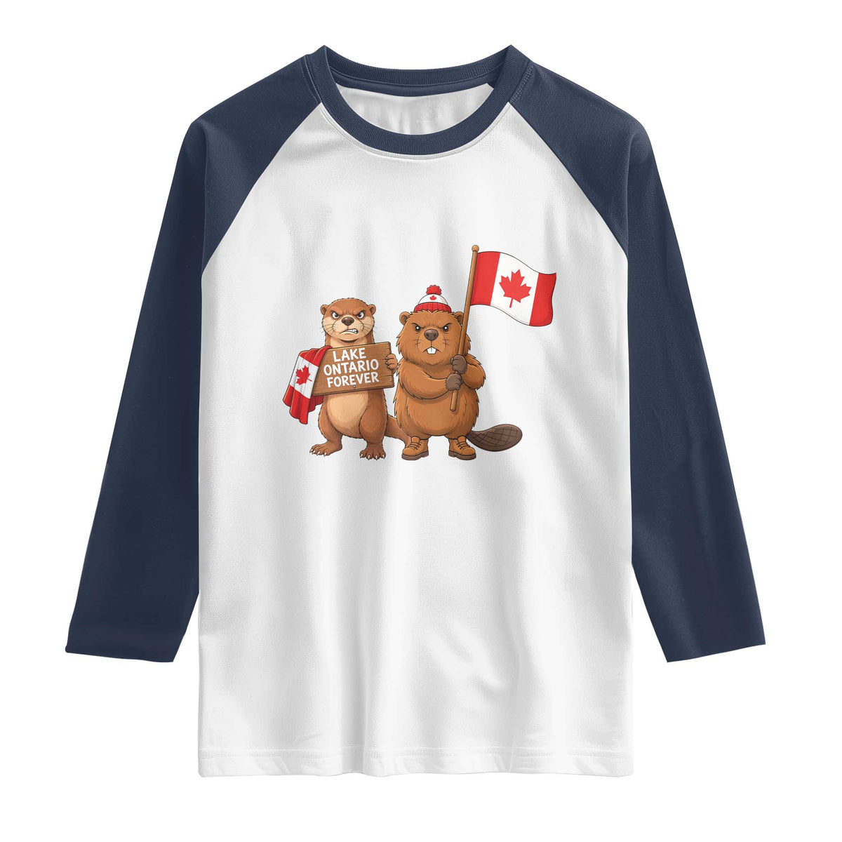 Lake Ontario Forever Otter Beaver Canada Raglan Shirt Great Lakes Life