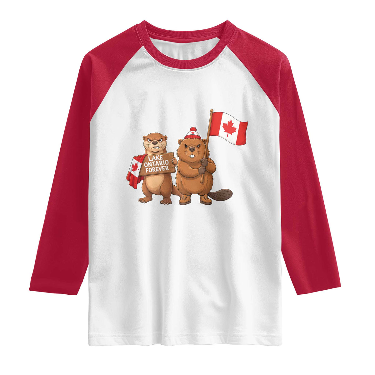 Lake Ontario Forever Otter Beaver Canada Raglan Shirt Great Lakes Life