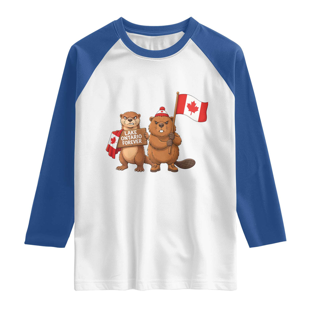 Lake Ontario Forever Otter Beaver Canada Raglan Shirt Great Lakes Life