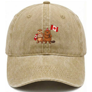 Lake Ontario Forever Otter Beaver Canada Washed Cotton Baseball Cap Great Lakes Life