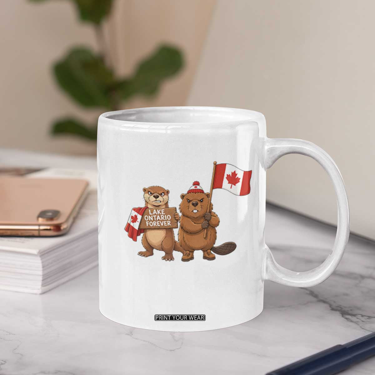 Lake Ontario Forever Otter Beaver Canada Coffee Mug Great Lakes Life