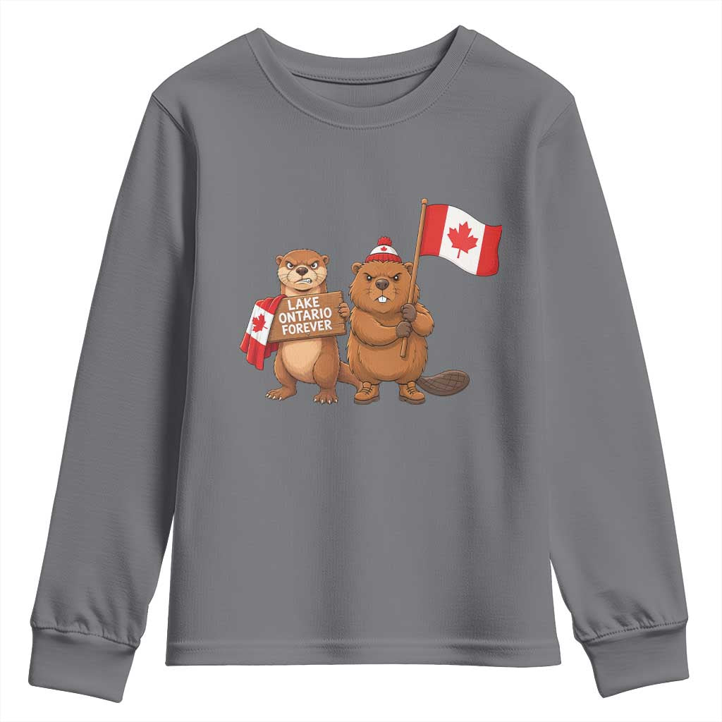 Lake Ontario Forever Otter Beaver Canada Youth Sweatshirt Great Lakes Life