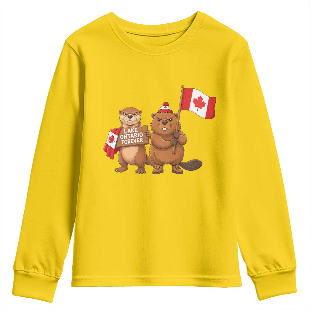 Lake Ontario Forever Otter Beaver Canada Youth Sweatshirt Great Lakes Life