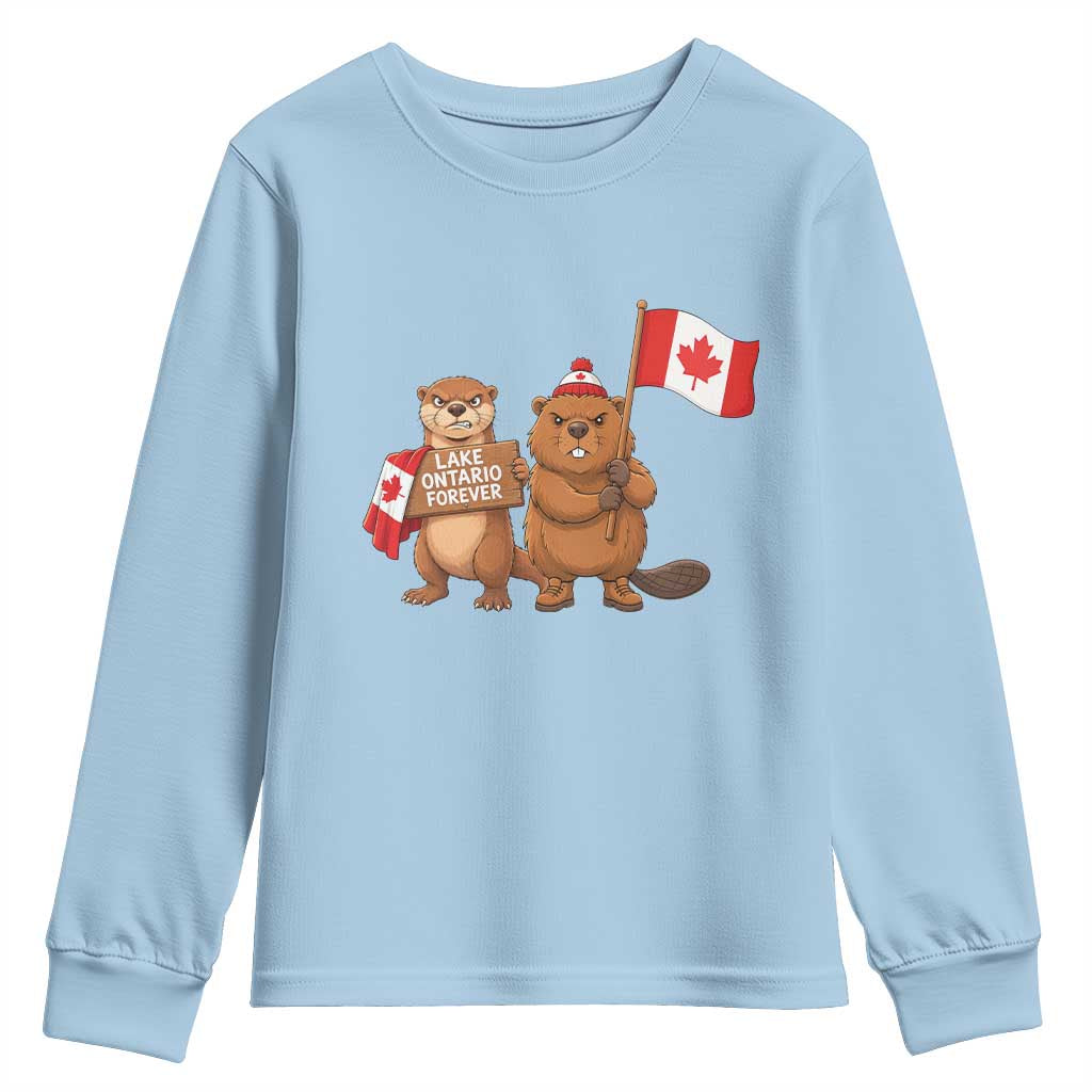 Lake Ontario Forever Otter Beaver Canada Youth Sweatshirt Great Lakes Life
