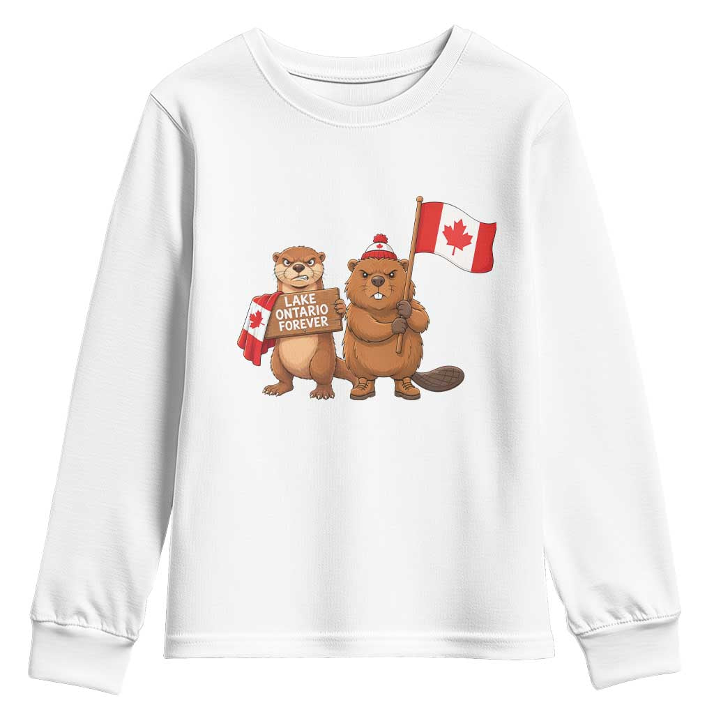 Lake Ontario Forever Otter Beaver Canada Youth Sweatshirt Great Lakes Life