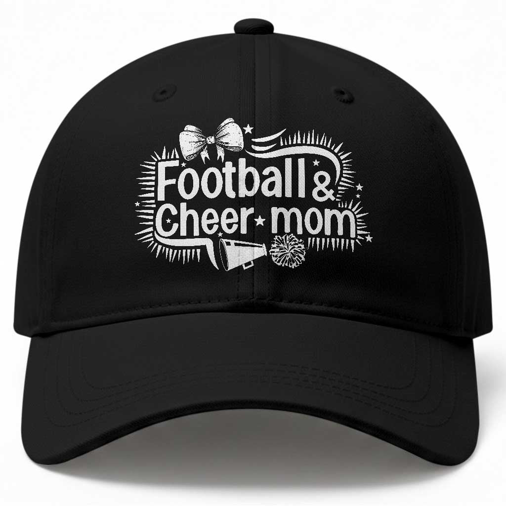 Football And Cheer Mom Quote Baseball Cap Sport Cheerleading Season Gift TS12 Print Your Wear