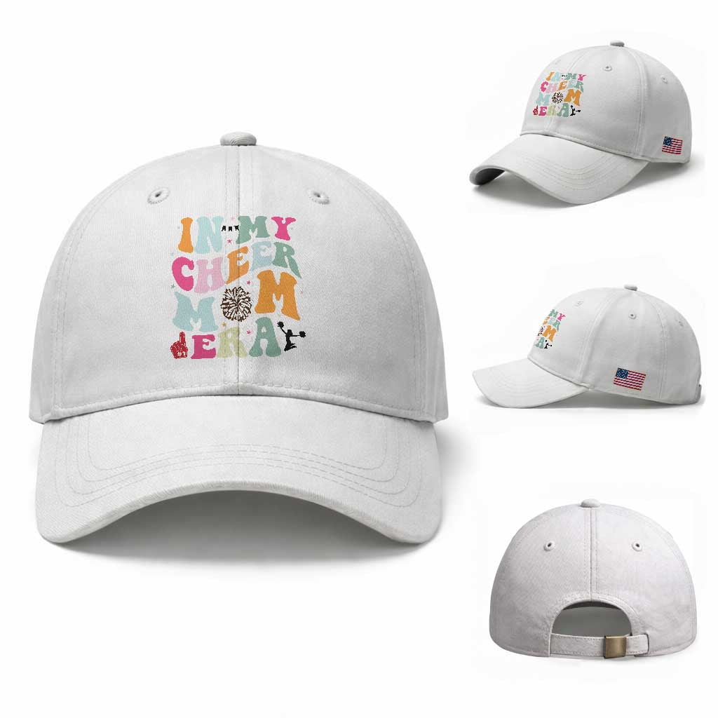 In My Cheer Mom Era Baseball Cap Cheerleading Gift TS12 Baseball Cap Universal Fit White Print Your Wear