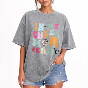 In My Cheer Mom Era Washed Cotton T-Shirt Cheerleading Gift