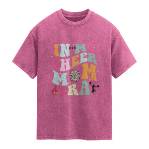 In My Cheer Mom Era Washed Cotton T-Shirt Cheerleading Gift