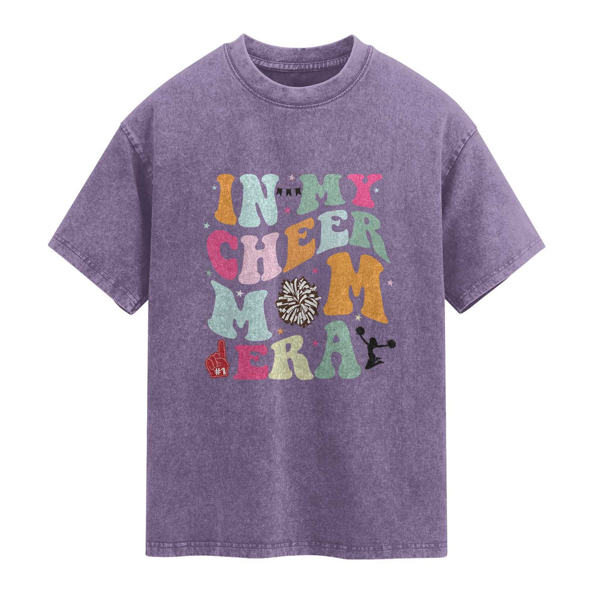 In My Cheer Mom Era Washed Cotton T-Shirt Cheerleading Gift