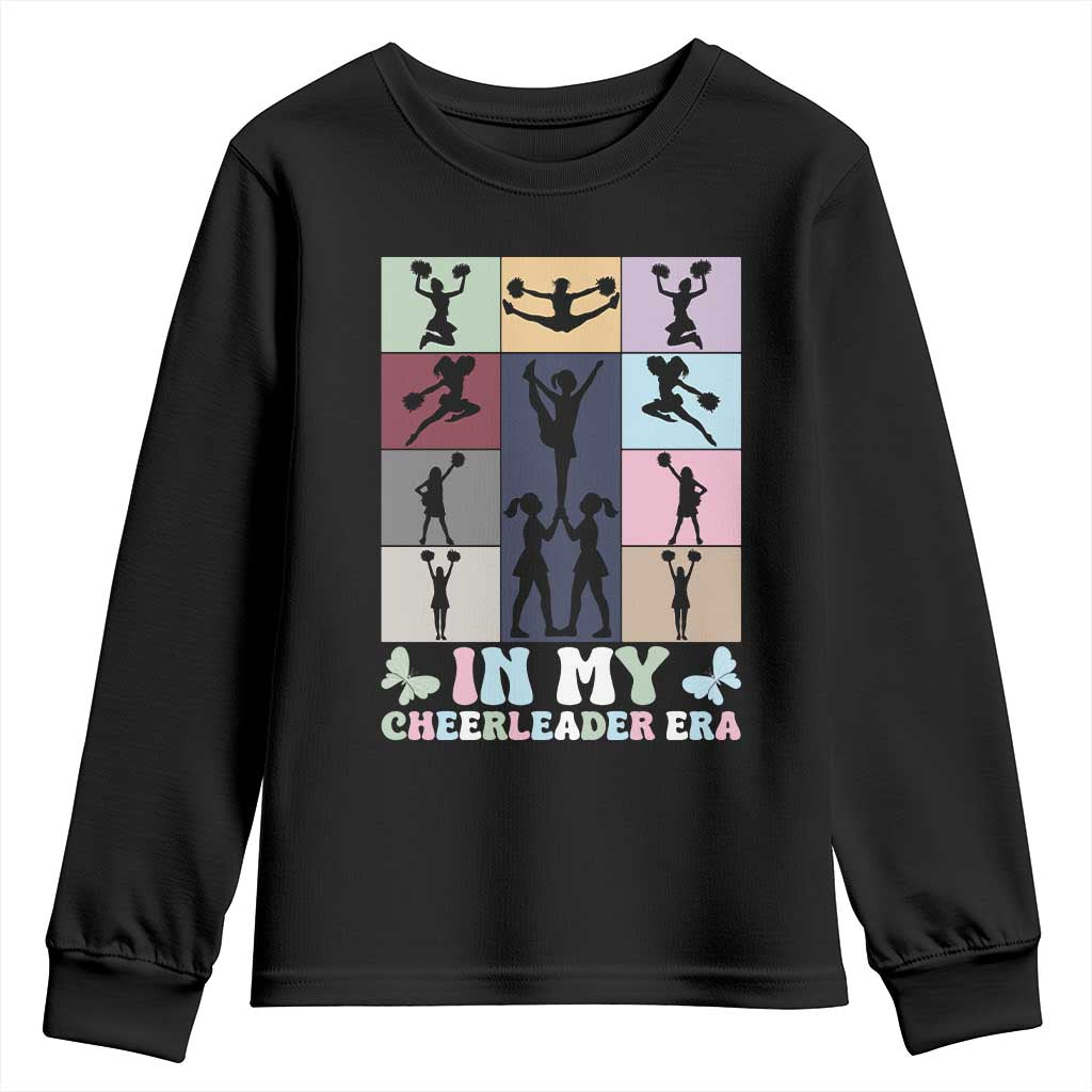 In My Cheer Mom Era Youth Sweatshirt Cheerleader Squad Fan Gift TS12 Black Print Your Wear