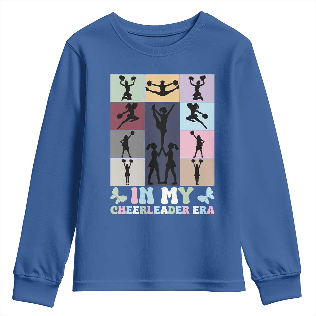 In My Cheer Mom Era Youth Sweatshirt Cheerleader Squad Fan Gift TS12 Royal Blue Print Your Wear