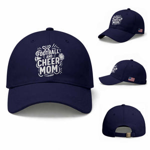 Football And Cheer Mom Quote Baseball Cap Team Supporter Gift Idea TS12 Baseball Cap Universal Fit Dark Blue Print Your Wear